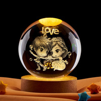 Lampe de nuit en cristal de quartz transparent, série Saint-Valentin, gravure interne, ornement de bureau, amour