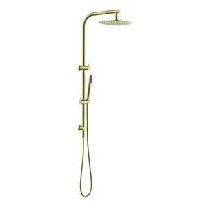Sistem Shower Desain Baru Watermark Dien Set Shower Kuningan Semua Terpasang Di Dinding Emas Disikat