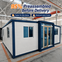 Maison conteneur préfabriquée extensible fiable, maison modulaire étanche, maisons préfabriquées durables