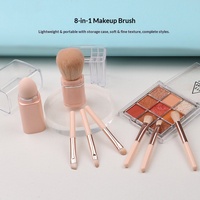 8-teiliges Großhandels-Make-up-Pinsel-Set für Damen, Kosmetik-Foundation-Lidschatten-Pinsel mit Kunststoffgriff für Gesichtsanwendung