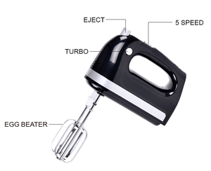 Batteur à main électrique Cx-6661 avec boîte de rangement, 5 vitesses, turbo, 200w 250w 300w 350w, couleur personnalisée, pour cuisine, aliments et œufs - Product Image 4