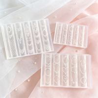 Moule en silicone 3D vintage pour ongles, motif dentelle et cadre nœud, pochoir en relief pour gel UV, outil de sculpture DIY pour manucure et salon de nail art
