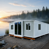 Maison modulaire préfabriquée extensible sur mesure avec cuisine, chambre et salle de bain pour l'hébergement en station balnéaire ou en camping