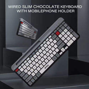 <span class=keywords><strong>Clavier</strong></span> d'ordinateur filaire et sans fil OEM 100 touches, <span class=keywords><strong>clavier</strong></span> fin filaire type chocolat avec support pour téléphone portable pour Windows, <span class=keywords><strong>Mac</strong></span>, PC, ordinateur portable - Product Image 1