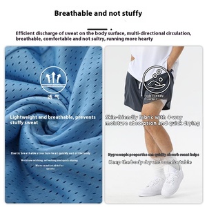 Pantaloni sportivi da <span class=keywords><strong>basket</strong></span> estivi ad asciugatura rapida da uomo stile americano <span class=keywords><strong>pantaloncini</strong></span> in rete a tre punti vita a metà Look Casual da spiaggia - Product Image 3