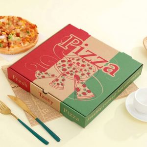 Custom Modern Kraft Corrugated Pizza <b>Boxes</b>-Portable Embroidered Printing All Sizes for Pizza <b>Cake</b> Cookies & Food Delivery - Product Image 2