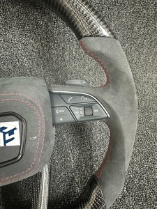 Volant sport de luxe en cuir et fibre de carbone pour Audi R8 TT <span class=keywords><strong>Mk2</strong></span> B8 RS TTS TTRs RS3-7 A3-A8 Q5-Q7 X5 M4 X6 - Product Image 3