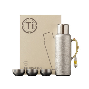 Titanium <b>Thermos</b> With Temperature Display 12-24 Hours Insulation Office <b>Tea</b> Kettle Hand Grip Design - Product Image 5