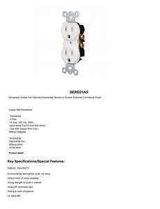 UL 목록 15 암페어, 125 볼트 날씨 및 변조 방지 이중 콘센트 표준 전기 벽 콘센트 - Product Image 2