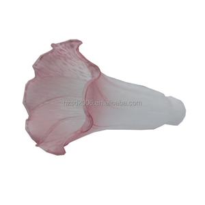 Pantalla de lámpara de cristal rosa antiguo hecha a mano con diseño de lirio de estanque, 6 pulgadas de altura, regulable, fácil instalación, accesorio de iluminación de cristal soplado - Product Image 3