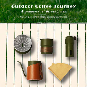 Ensemble de cafetière manuelle portable pour le voyage, accessoires de camping en plein air, imperméable, ensemble cadeau pour les amateurs de café - Product Image 3