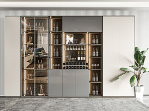 Modern Solid Wood Customized Dining Room <b>Furniture</b> Cutlery Cabinet Wine Cabinet for Hotel <b>Buffet</b> Use - Product Image 2