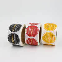 Étiquette alimentaire en PET brillant, imperméable et résistant à l'huile, en rouleau, personnalisée, autocollante, pour bouteille de sauce, condiment