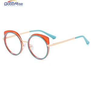 แว่นสายตาย้อนยุคกรอบกลมมาใหม่แว่นตาโลหะตาแมวป้องกันแสงสีฟ้า - Product Image 1