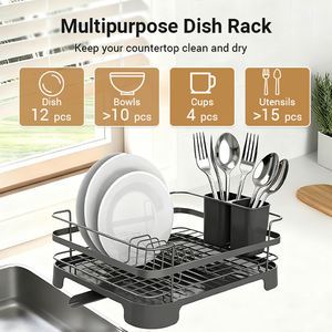 Estante para platos de cocina de una sola capa multifunción de fábrica de China Estantes para secar platos con escurridor de platos de plástico - Product Image 4