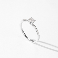 Bague en moissanite Ailmay 0,4 carat pour femme, argent sterling 925, diamant de laboratoire, alliance de fiançailles et de mariage, bijoux