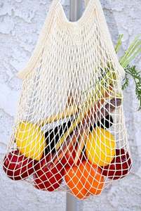 Bolsas de comestibles reutilizables Bolsa de red de algodón, Bolsa de frutas y verduras de Zero Waste Farmer Market, Bolsa de red de compras de malla de cuerda - Product Image 4