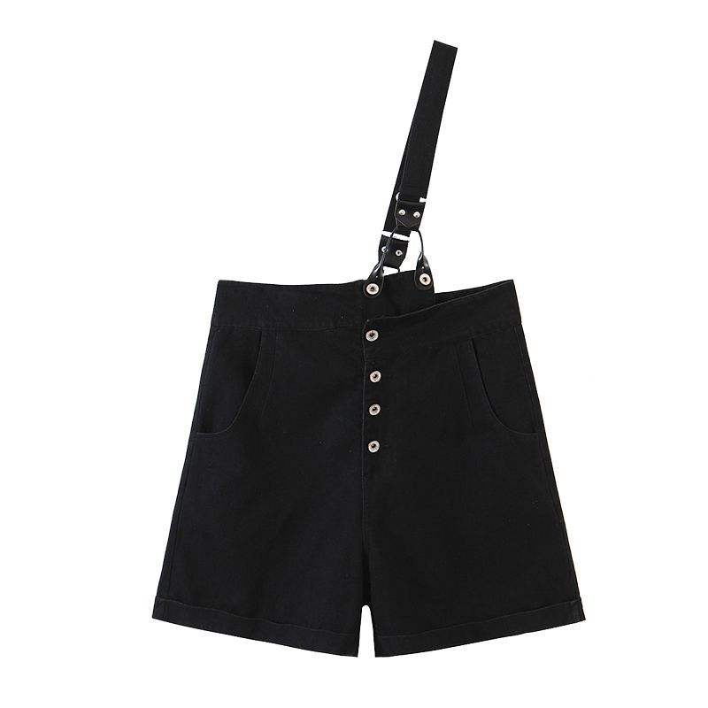Short salopette noir