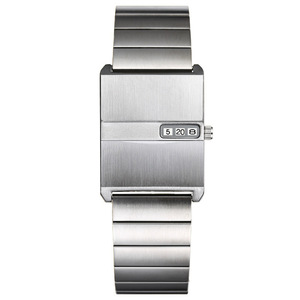 New square-shaped <b>watch</b> - creative concept without hands for men and women, retro style, women's waterproof steel strap, popular - Product Image 2