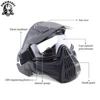 Masques intégraux de protection pour le tir à l'arc CS, casque noir pour le combat, accessoires de masquage pour le paintball et le tir à l'arc