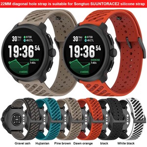 Forwelleny 22mm nuevo agujero inclinado silicona deporte reemplazo cinturón pulsera Correa correa para accesorios <span class=keywords><strong>SUUNTO</strong></span> - Product Image 2