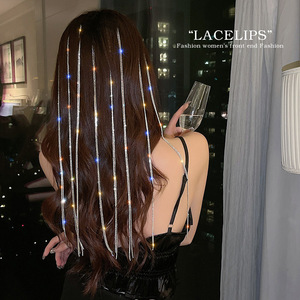Nuova Catena per Capelli con Diamanti Luccicanti, Fermaglio Invisibile con Strass, Ornamento per Sposa con Lunga Nappa, Accessori per Capelli - Product Image 6