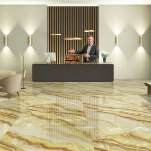 Parmi les nouveaux carreaux de sol en céramique noire polie d'aspect marbré jaune 60x120 cm Design de dessus en porcelaine émaillée brillante - Product Image 1