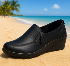 Chaussures en microfibre pour femmes, talon compensé, plateforme imperméable, toutes saisons - Product Image 4