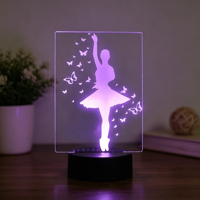 Lampe de table 3D personnalisée avec photos de danseuses, lampe de nuit LED USB 3D, cadeau original, lampe décorative intelligente pour intérieur