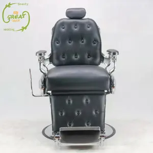 Guangdong Antique Style Silver Round Base Styling Chair Hydraulic Pump Koken Barber Chair