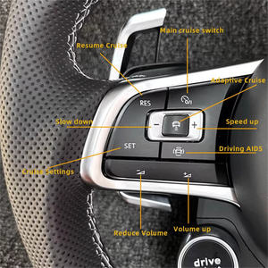 Accessoires Volkswagen VW, volant sport à 3 branches entièrement en cuir pour Polo <span class=keywords><strong>Golf</strong></span> <span class=keywords><strong>6</strong></span> <span class=keywords><strong>GTD</strong></span> Jetta Tiguan Passat B7 B8 GTI R <span class=keywords><strong>GTD</strong></span> - Product Image 4