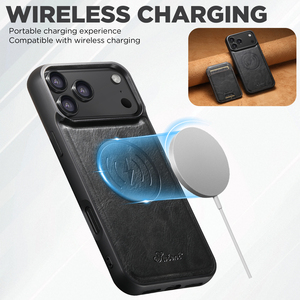 Per <span class=keywords><strong>iPhone</strong></span> 17/Pro/Max/aria/16/15/14/13 custodia con custodia in pelle nera per telefono cavalletto in pelle di Lychee - Product Image 4