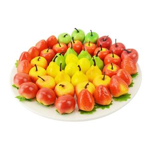 Mini <span class=keywords><strong>faux</strong></span> fruits nourriture artificielle jouet de cuisine pour Halloween noël décoration de fête à la maison avec pomme poire pêche <span class=keywords><strong>fraise</strong></span> - Product Image 1