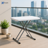 Table pliable portable avec logo personnalisé, surface en plastique, bureau léger pour le camping en plein air et les repas en intérieur