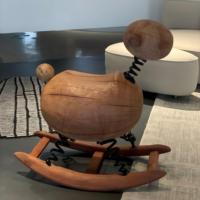 Fauteuil à bascule élégant et moderne en bois massif en forme de mouton, durable, pour salon, chambre, maison, hôtel