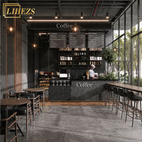 Aménagement intérieur de café minimaliste, mobilier de boutique, meubles en bois et en verre personnalisés, présentoirs et équipements pour café.