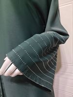 Cardigan musulman ample et élégant en polyester et soie de Médine pour femme, avec boutons dissimulés, grande taille, Abaya0.35