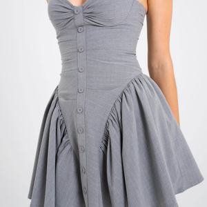 Robe Courte d'Été Sexy et Ajustée pour Femme, Modèle Crayon, Sans Manches, Couleur Unie, Col Halter, Nouvelle Collection - Product Image 5