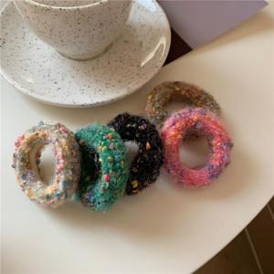 Doux mignon petit Style tricoté cravate élastique serviette anneau corde haute queue de cheval accessoire de cheveux pour automne hiver - Product Image 4