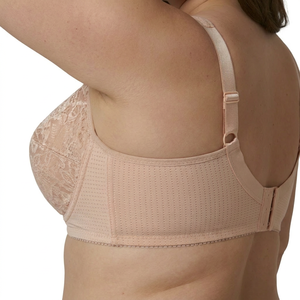 <span class=keywords><strong>Reggiseno</strong></span> minimizzatore senza ferretto e senza imbottitura, taglie forti, copertura completa, coppa E, in pizzo floreale, per il comfort quotidiano - Ingrosso di fabbrica - Product Image 3