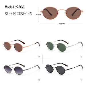 Unisex Oval Full Rim Metal Frame <b>Sunglasses</b> Brown Lens UV400 Protection Retro Style Casual Wear for Adults - Product Image 3