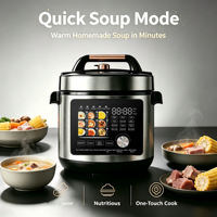 Penjualan Terlaris Panci Masak Listrik 1000W 6L Multi-Fungsi 21-in-1 Bahan Stainless Steel Kontrol Digital Anti Lengket Otomatis
