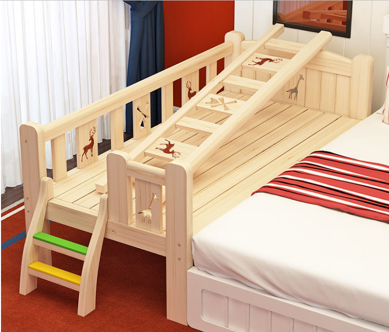 Letto A Castello Soweiz In Legno Massello – 140x200 Cm, Scala Con Armadietti, Spazio Sotto Per Divano O Scrivania