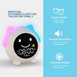 Réveil intelligent avec machine à sons apaisants, réveil amusant pour enfants, réveil en forme de mouton, entraîneur de sommeil pour enfants avec veilleuse - Product Image 6