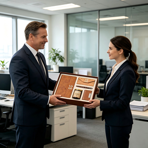 Set de Regalo Corporativo Premium con Logotipo Personalizado: Cuaderno de Cuero, Bolígrafo, Vela Aromática, Estuche para Gafas, Tarjetero de Lujo para Apreciar a Clientes - Product Image 5