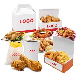 Scatola di Fast Food personalizzata usa e getta per alimenti scatola di imballaggio di carta di pollo fritto Fast food