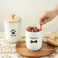 Pot à friandises pour chien personnalisé en forme de biscuit avec couvercle, boîte de rangement alimentaire en porcelaine, ensemble de récipients pour friandises pour chien, pot à biscuits pour chien