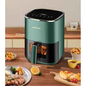 Friteuse à air AUX 5L-6L, four électrique avec revêtement céramique, chauffage 3D, forme ronde, multifonctionnelle, design intelligent - Product Image 2