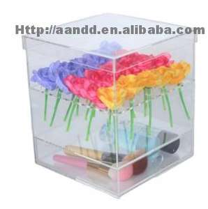 Moderna Caja Rectangular de Acrílico para Rosas con Orificios - Florero Largo para Ramos Frescos, Decoración del Hogar y Empaque de Regalos de Lujo - Product Image 3