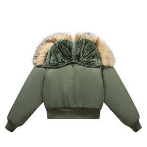 Blouson aviateur rétro américain N2B avec col en fourrure pour <span class=keywords><strong>homme</strong></span> et femme, <span class=keywords><strong>court</strong></span>, épais, à capuche, adapté à l'automne et à l'hiver, blouson de vol, <span class=keywords><strong>parka</strong></span> - Product Image 2